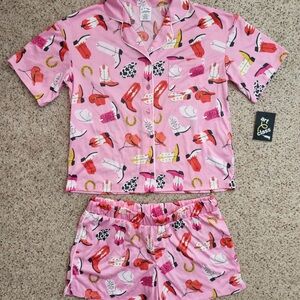 Art Class Girls Pink Western Cowboy Boot Pajama Set XL 14 NWT Sleepwear Set